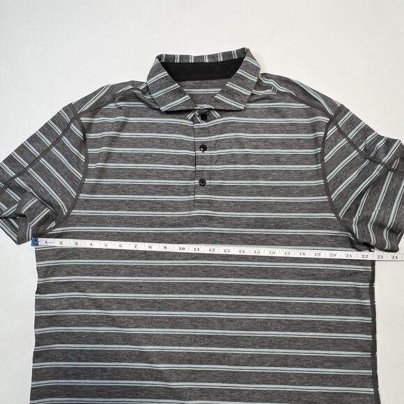 Lululemon Polo Shirt Mens XL Striped Athletic Golf Lightweight Performance Top - Picture 9 of 10